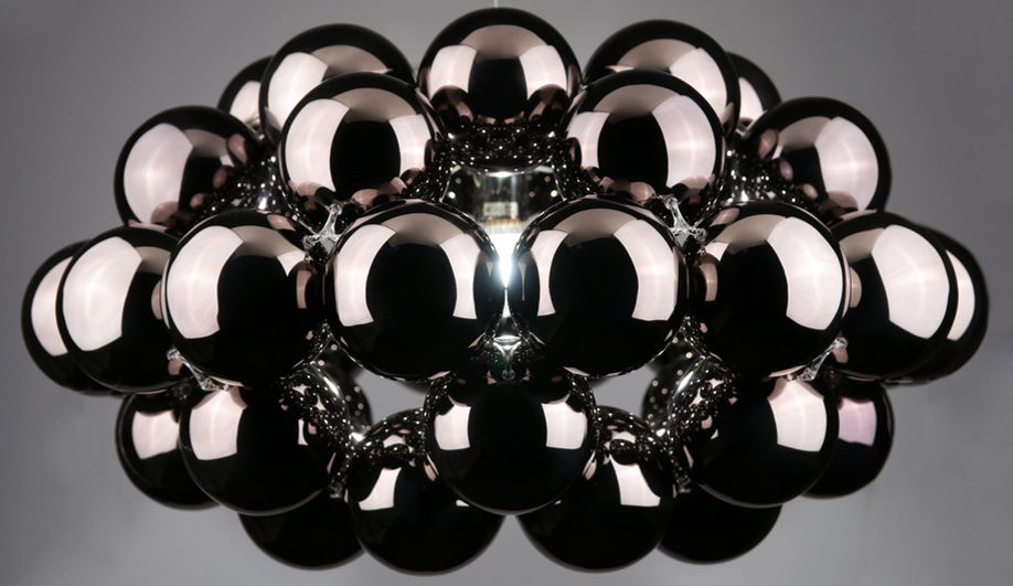 Beads chandelier in gunmetal by Winnie Lui for Innermost