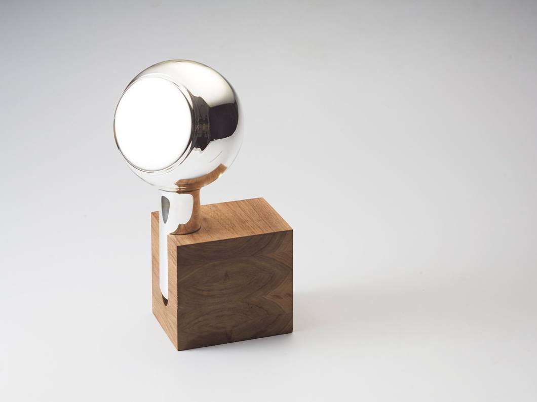 Yve hand Mirror and Wood Block by Maarten Baptist for TH Manufacture