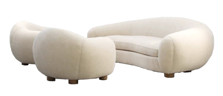 Ours Polaire Sofa and Chairs by Jean Royere
