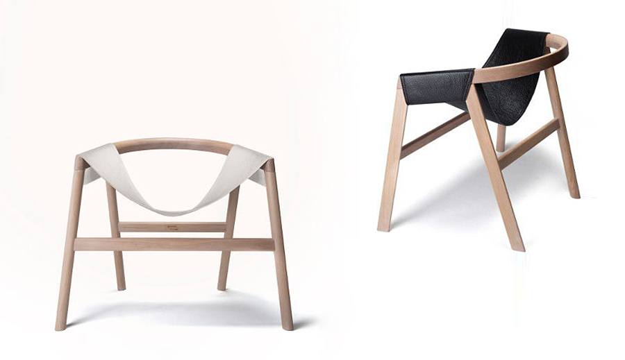 Contemporary leather armchair (minimalist design)