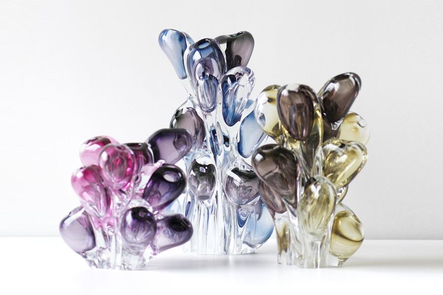 Bloom Object in sculpted glass by SkLO