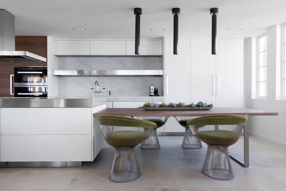 Kitchen in a Fisher Island beach home by Hinojosa Design Studio