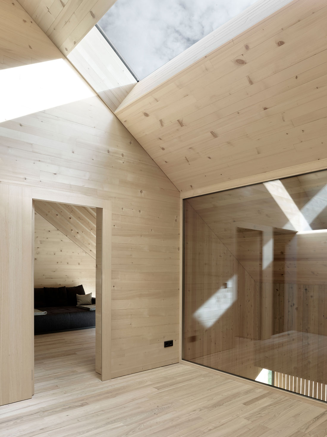 Finished Attic With Skylight by Innauer-Matt Architects