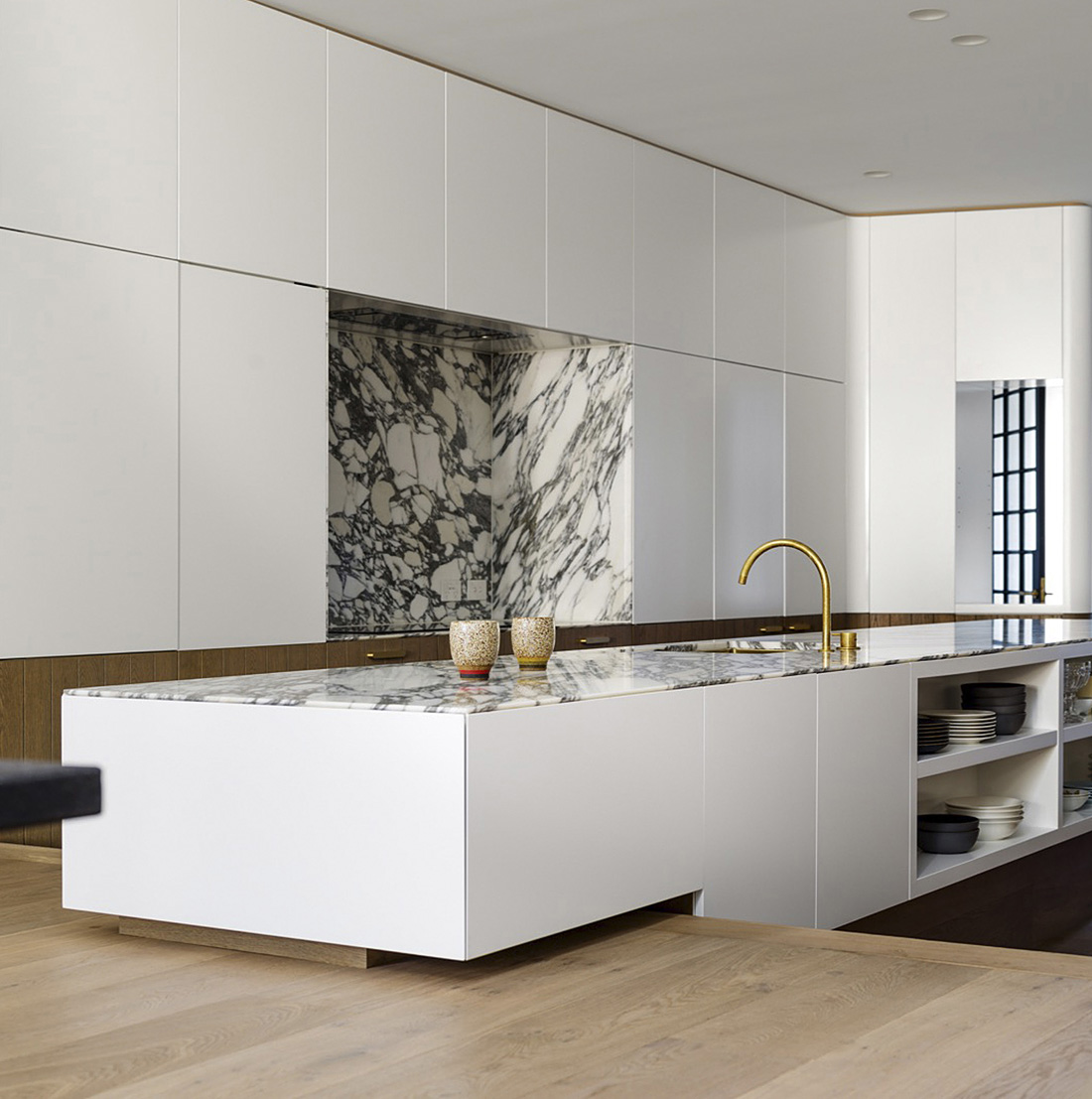 Contemporary White Kitchen by Luigi Rosselli Architects