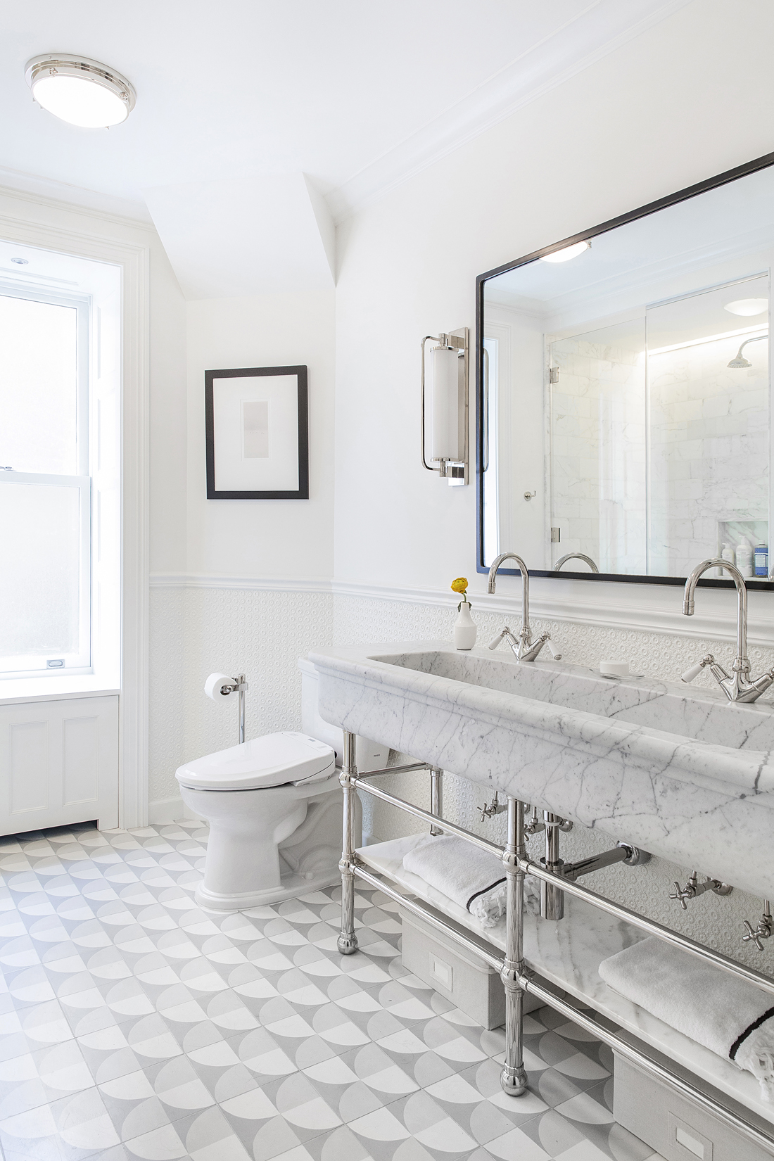 Timeless White Bathroom by Reunion Goods & Services and Fogarty Finger Architecture