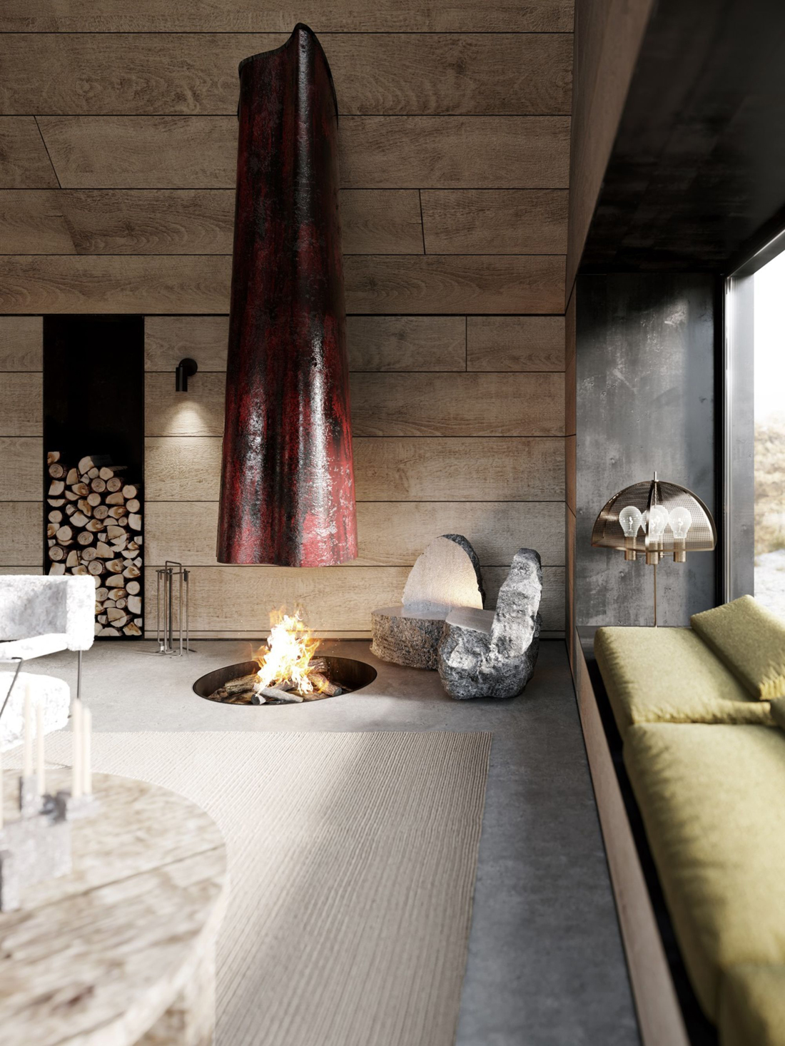 Contemporary Rustic Living Room by Corpus Studio