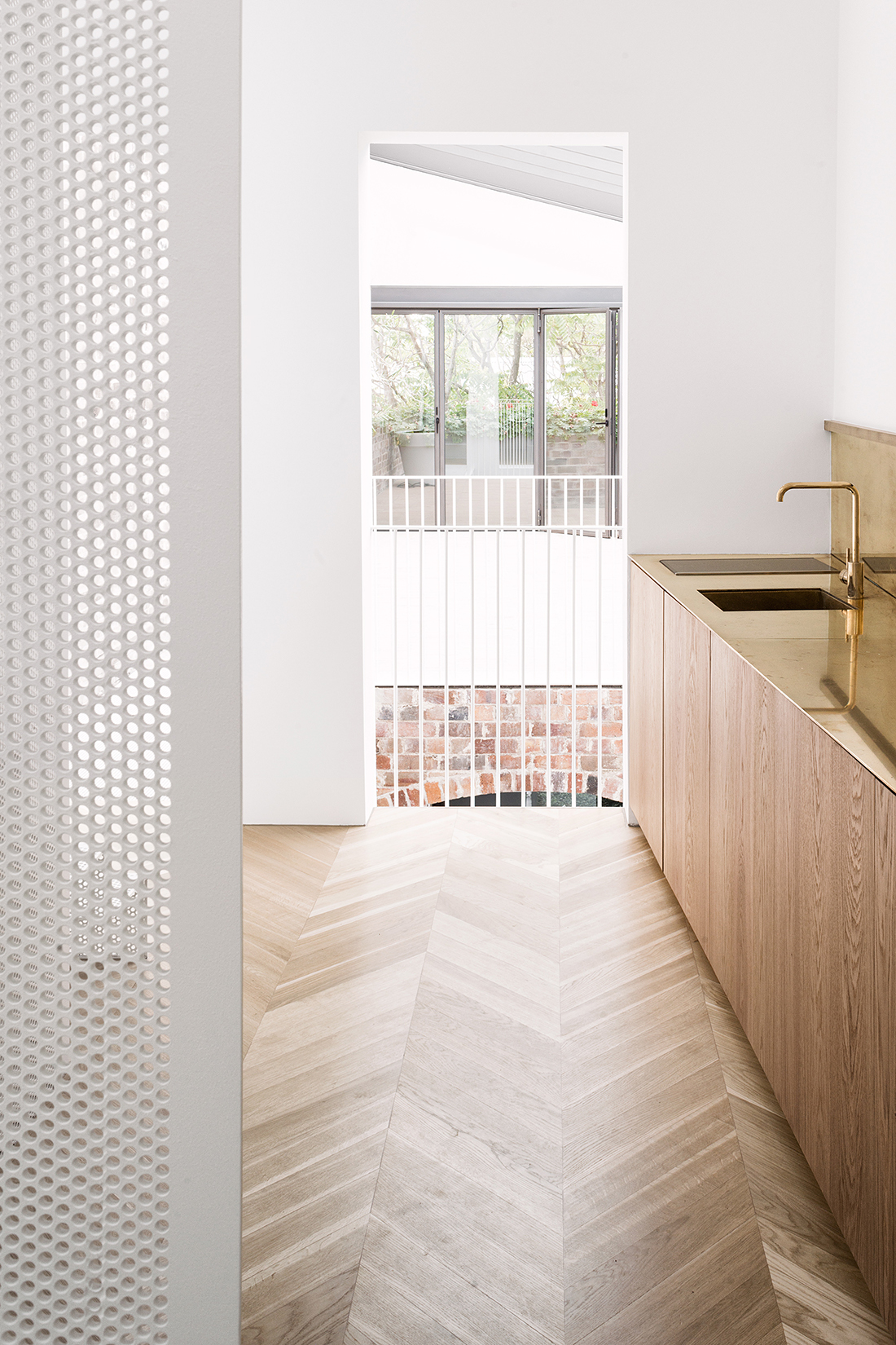 Brass & Perforated Metal Kitchen by Renato D'Ettorre