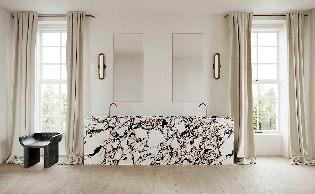 Dramatic Marble Bathroom | DPAGES