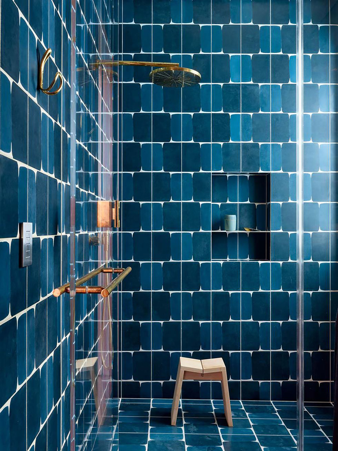 Blue Tiled Shower