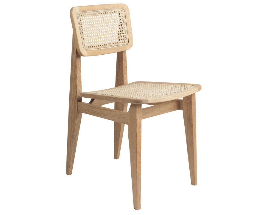 Gubi C-Chair Dining Chair - French Cane in Oak | DSHOP