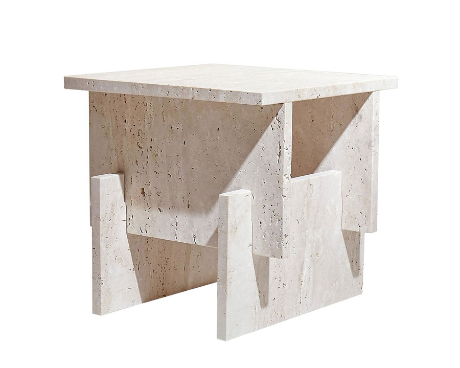 Fit Side Table in Travertine | DSHOP