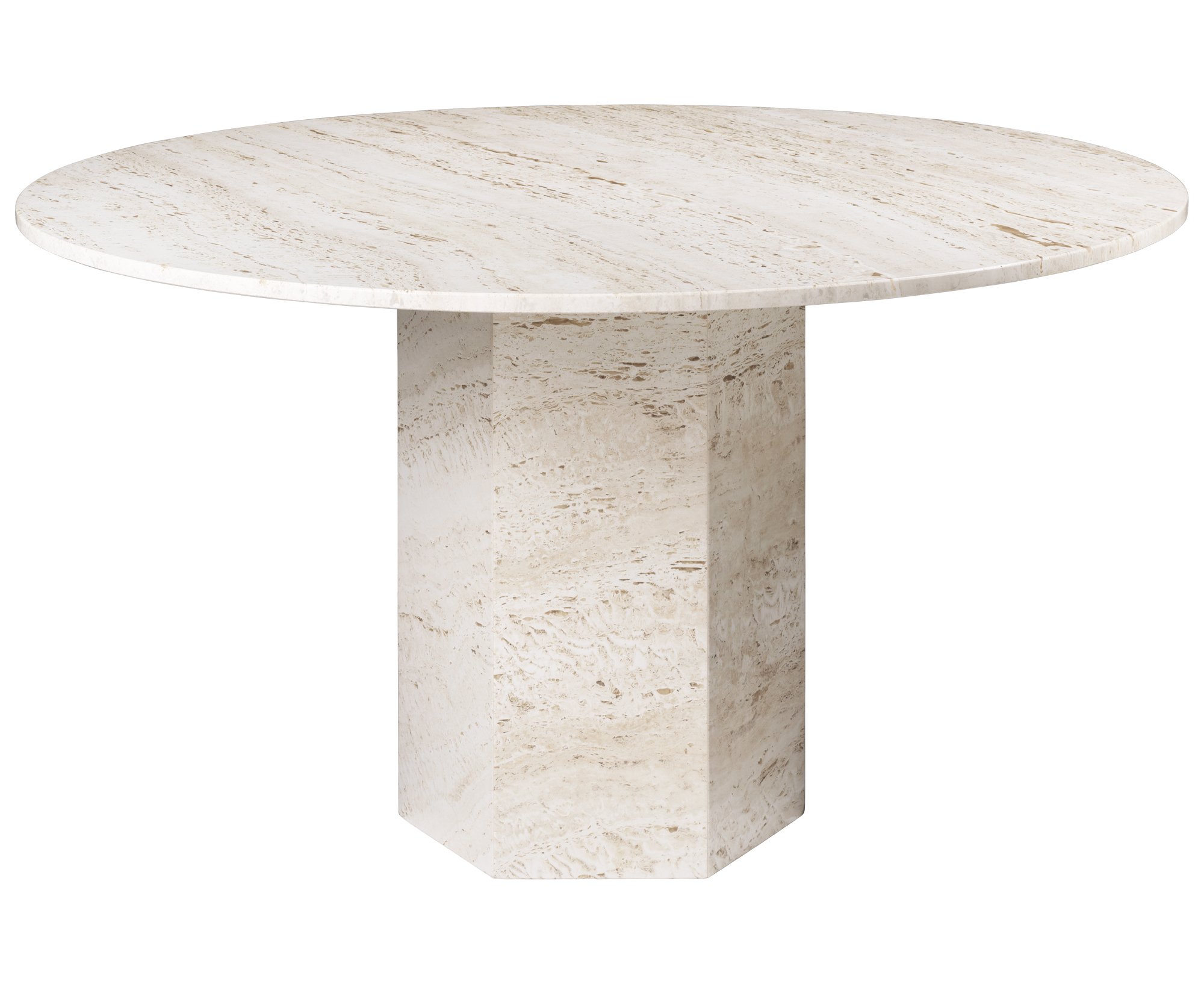 Gubi Epic Dining Table Round Travertine | DSHOP