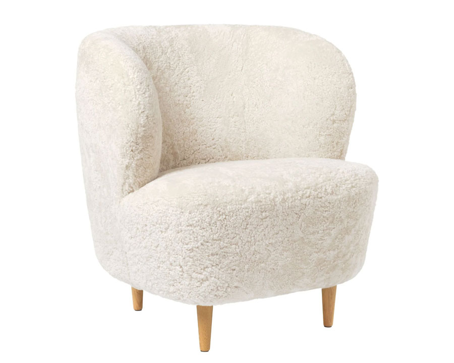 Gubi-Stay -Lounge-Chair-Wood Base Sheepskin | DSHOP