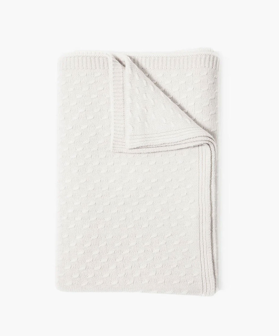 Filetto Cashmere Throw Ivory | DSHOP