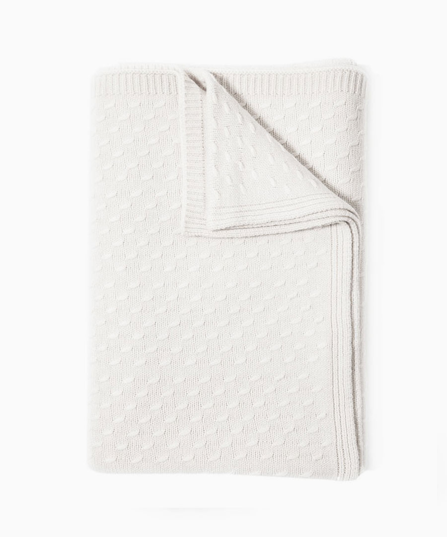Off White Cashmere Throw