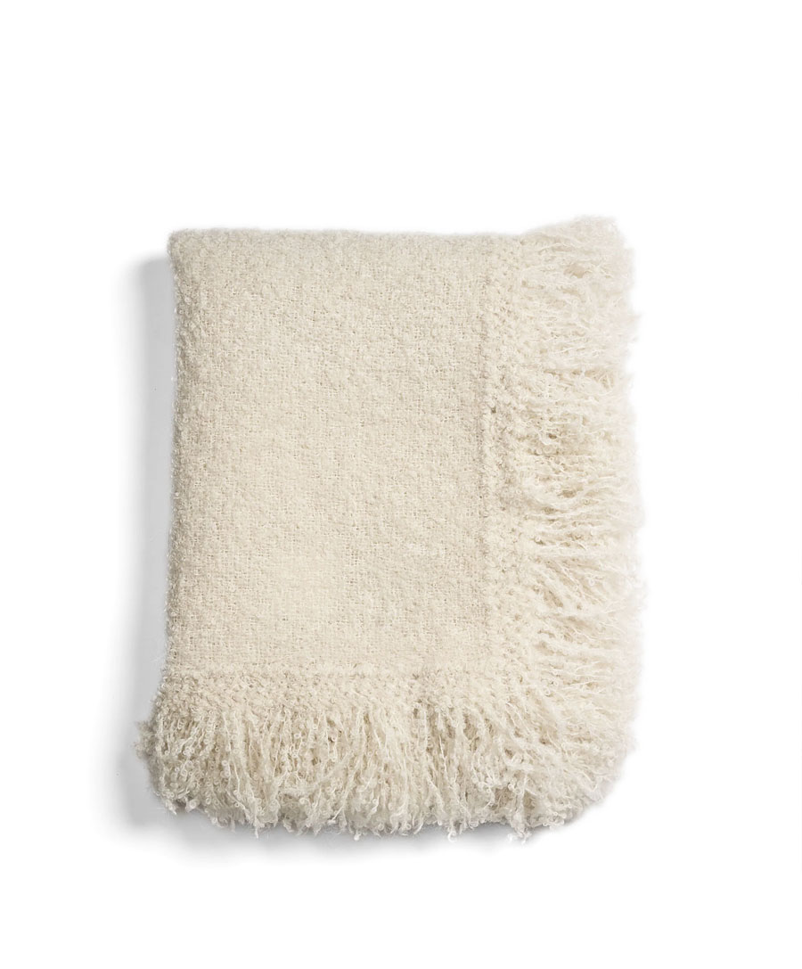 Ivory Wool Throw | DSHOP
