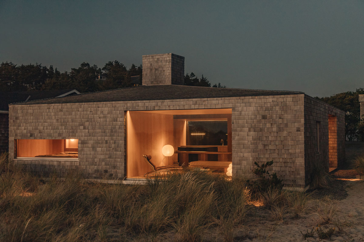 Dune House with minimalist cedar shingle exterior