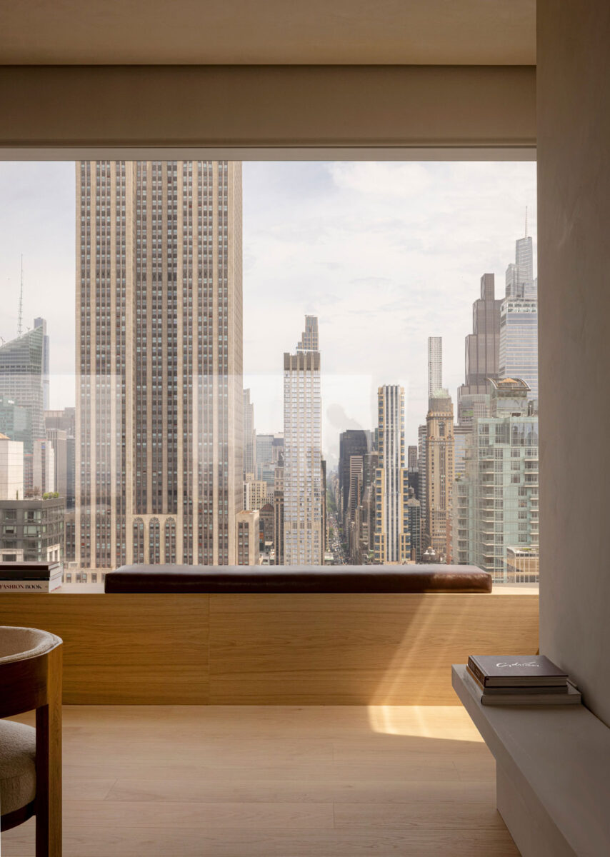 Minimalist window seat design by Norm Architects