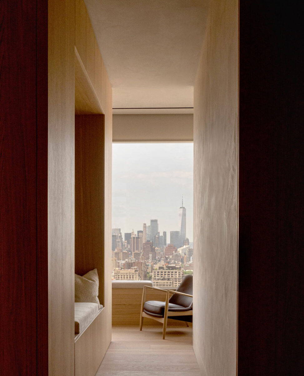 Seating nook in a New York City apartment designed by Norm Architects